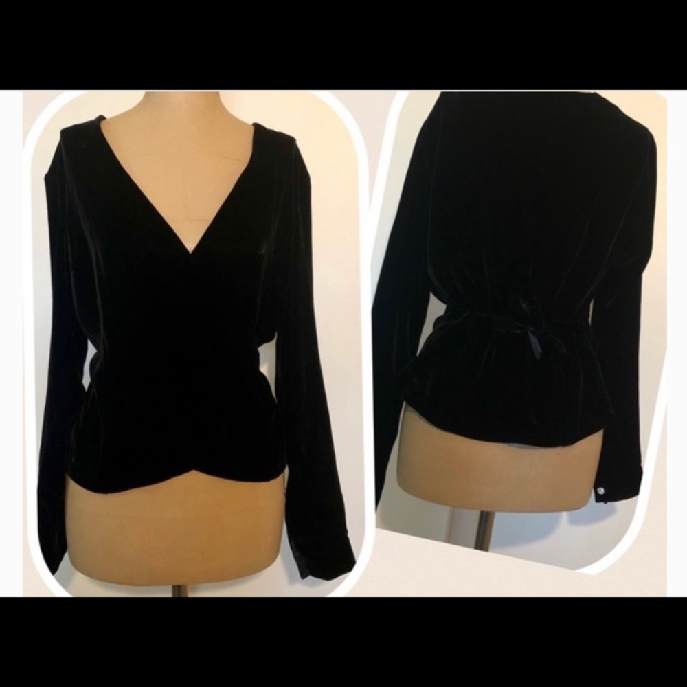 ANN TAYLOR Classic Black Velvet Wrap P6